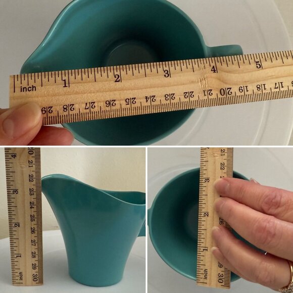 Vintage Mid Century Somerset Aqua Creamer Pitcher Boonton NJ USA 1950s 5 In Tall - Picture 4 of 11